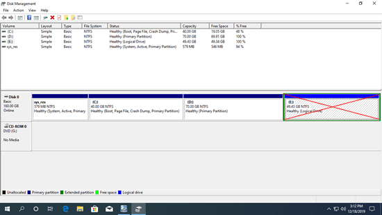 Partition layout
