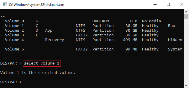 Select volume
