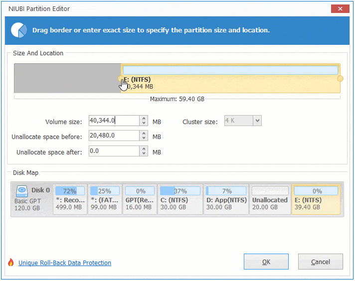 Extend E drive