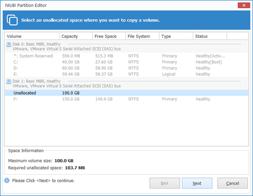 Select unallocated