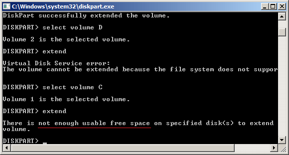 Diskpart error