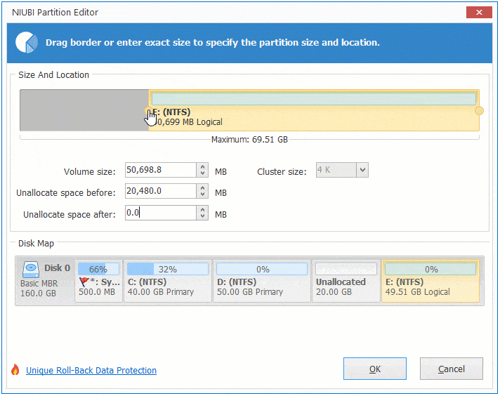 Extend drive E